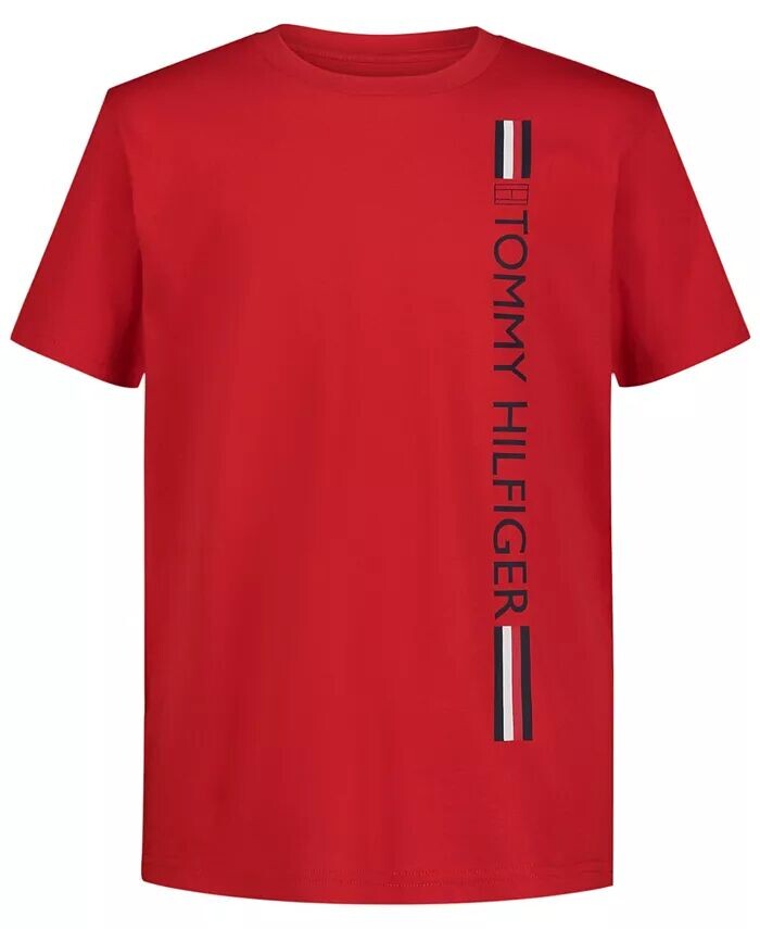 

Футболка Tommy Signature Bar с короткими рукавами для мальчиков для малышей Tommy Hilfiger, красный