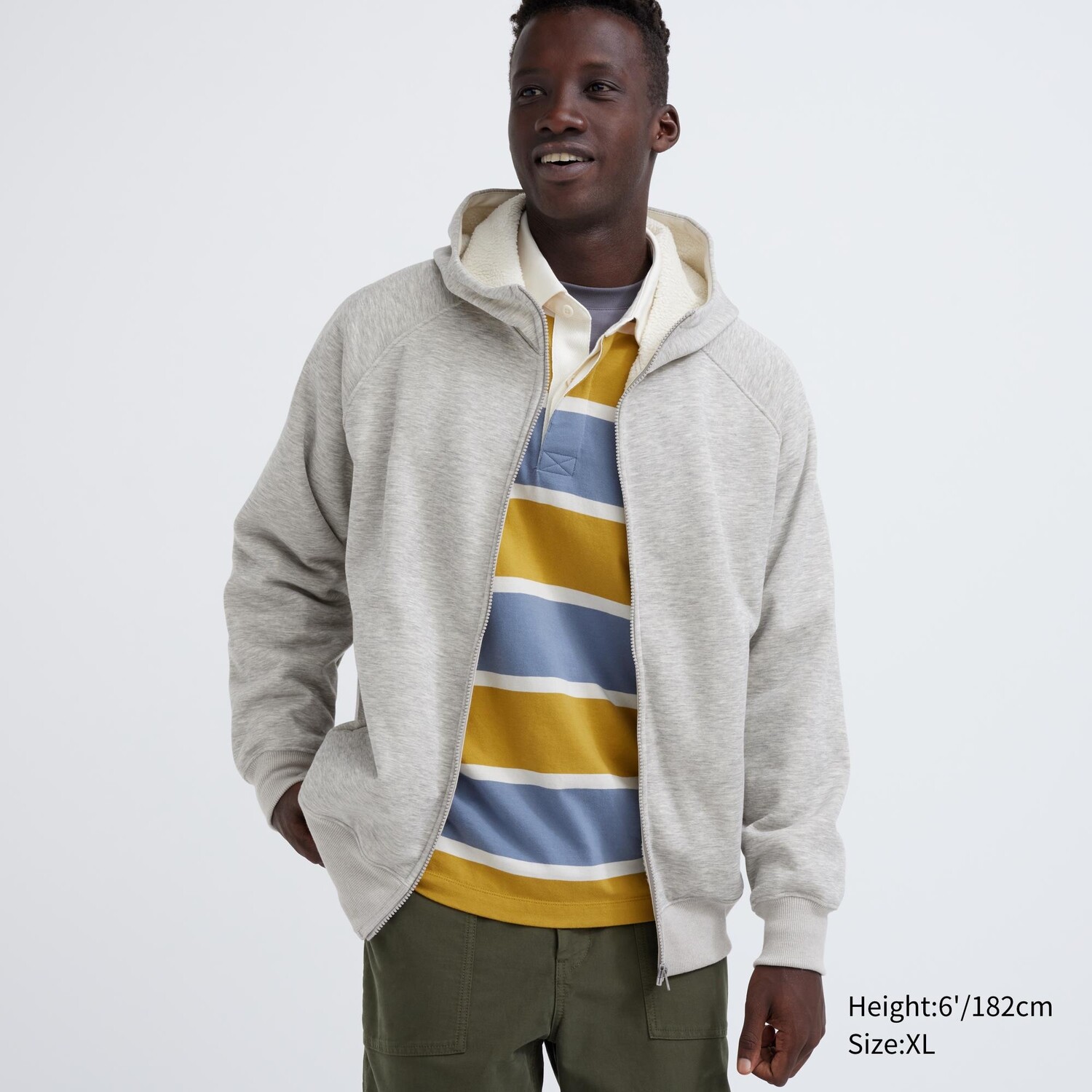 

Толстовка Uniqlo Heattech с подкладкой, серый