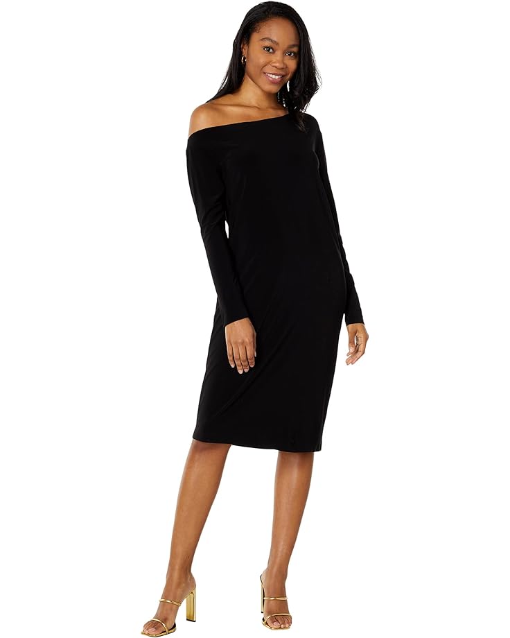 Платье Norma Kamali Long Sleeve Drop Shoulder, черный