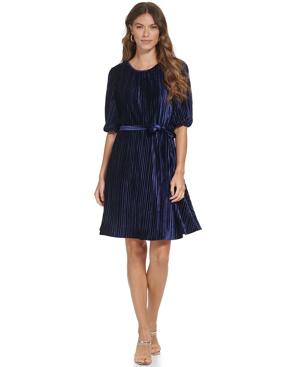 

Короткое платье с круглым вырезом DKNY, синий