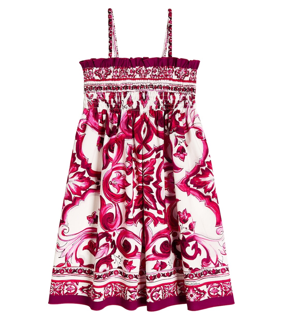 

Платье из хлопка с принтом Dolce&Gabbana, розовый