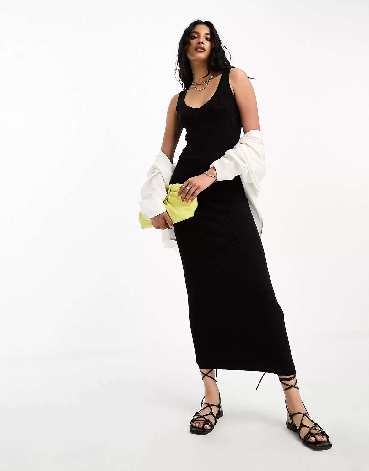 

InWear Черное платье-футляр без рукавов тонкой вязки в рубчик Mowita In Wear, Черный