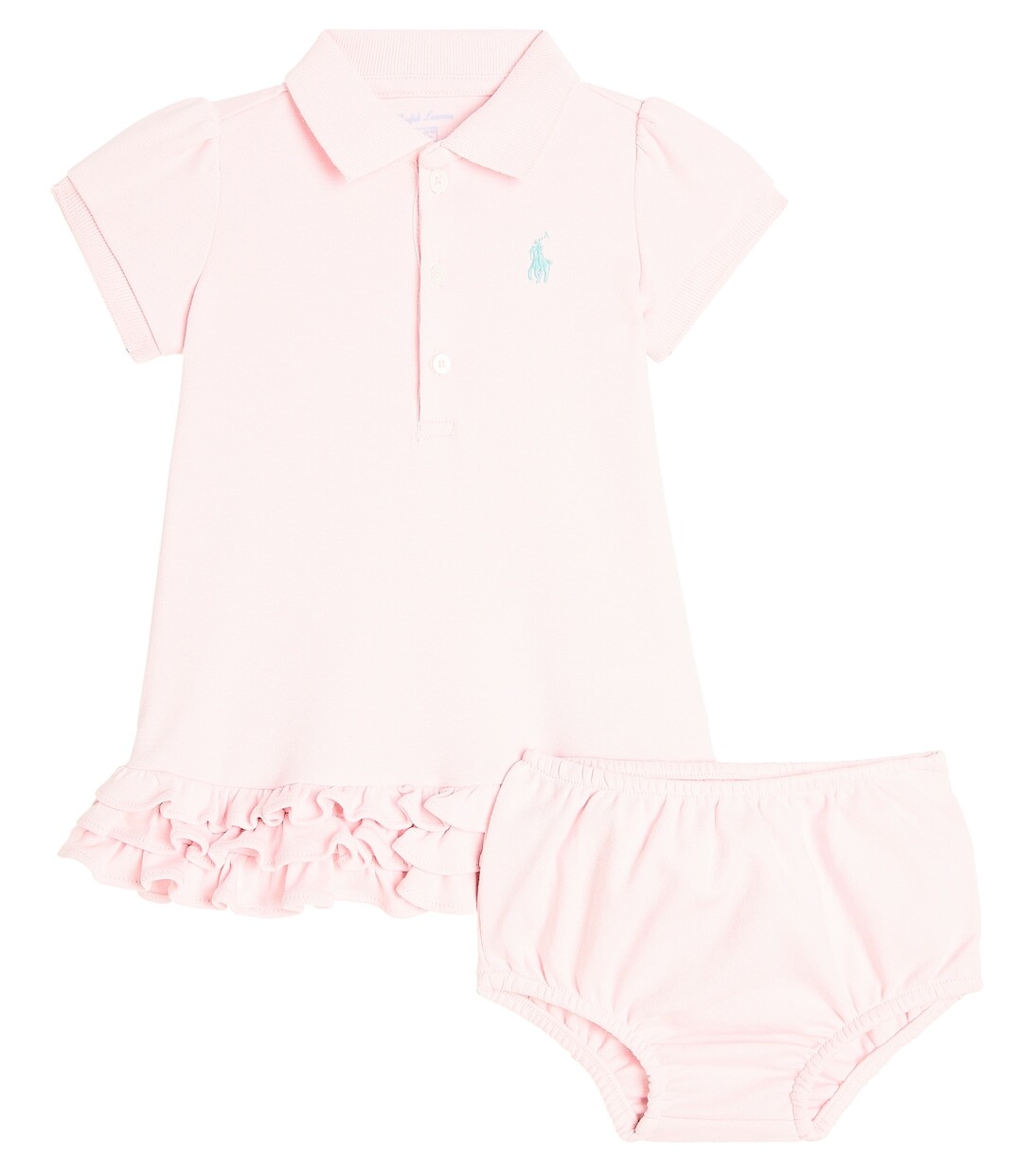 

Комплект детского хлопкового платья и шароваров Polo Ralph Lauren, розовый