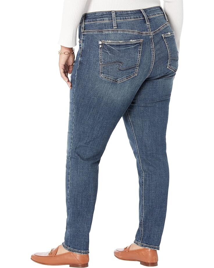 

Джинсы Silver Jeans Co. Plus Size Elyse Mid-Rise Skinny Jeans W03116ECF308, цвет Medium Indigo Wash