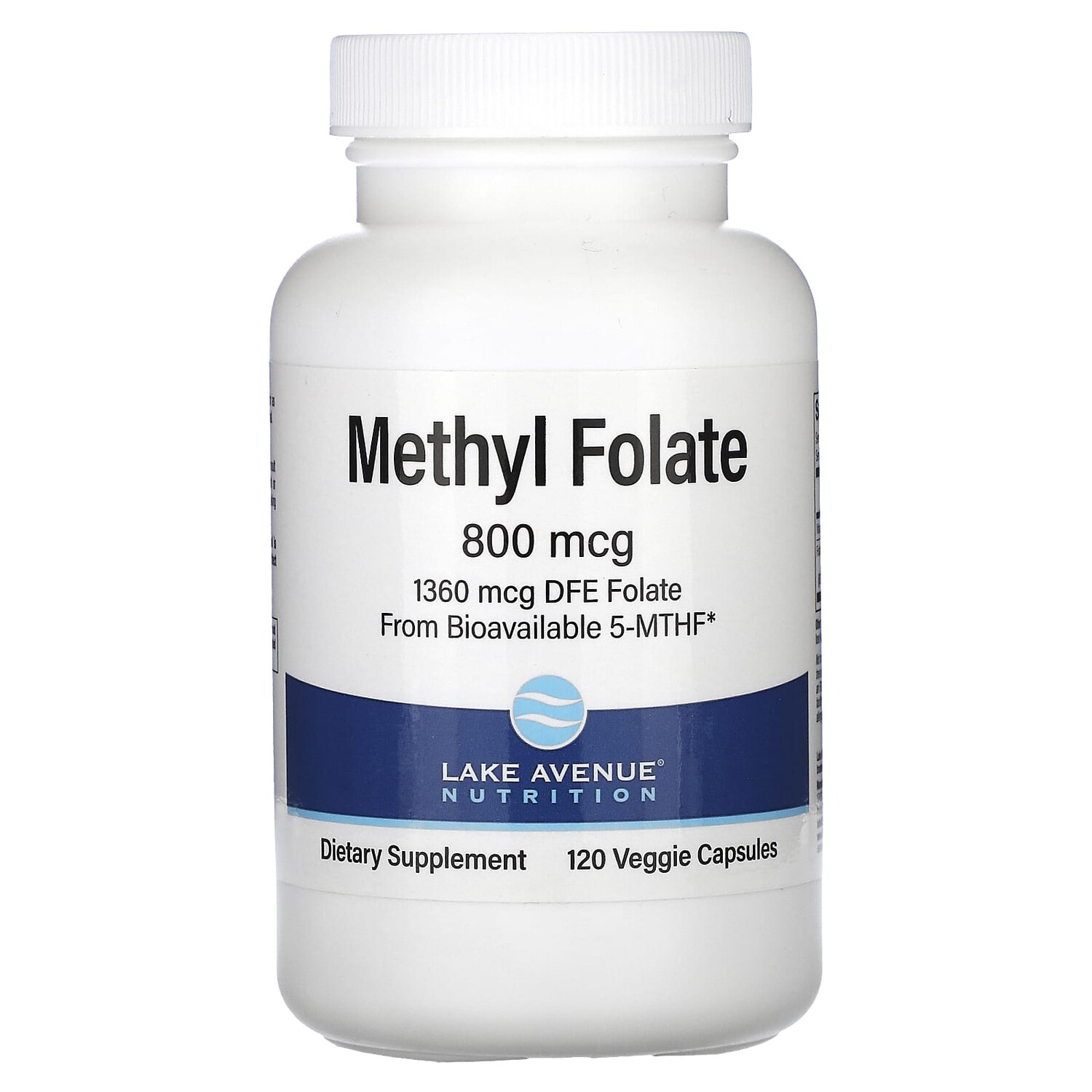 

Метилфолат, 1360 мкг, 120 растительных капсул, Lake Avenue Nutrition