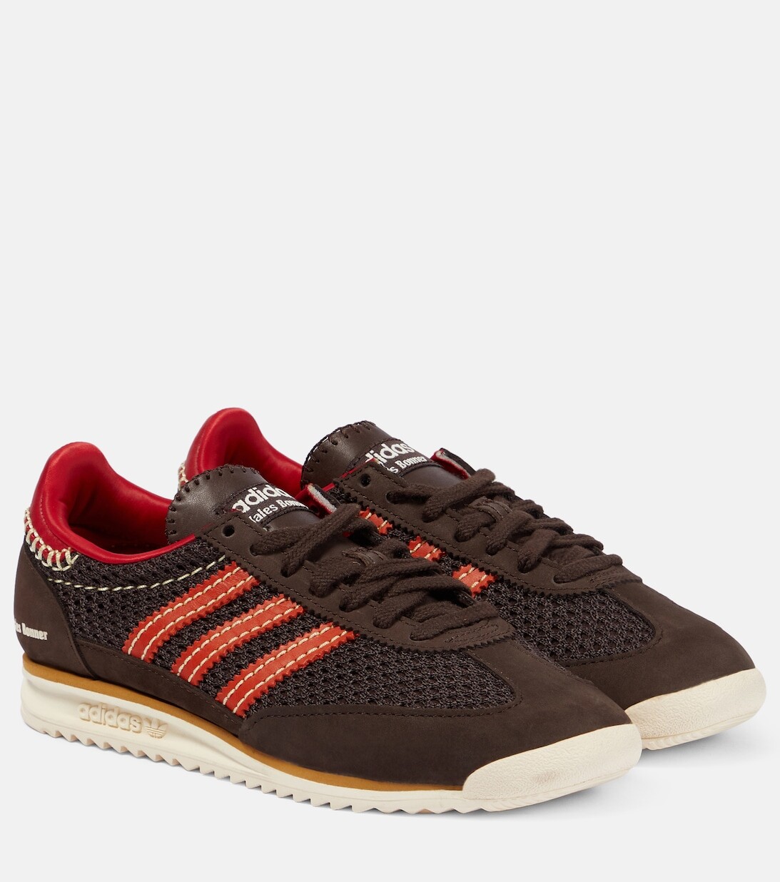 

Кроссовки из коллаборации с Wales Bonner SL72 из замши и трикотажа Adidas, коричневый