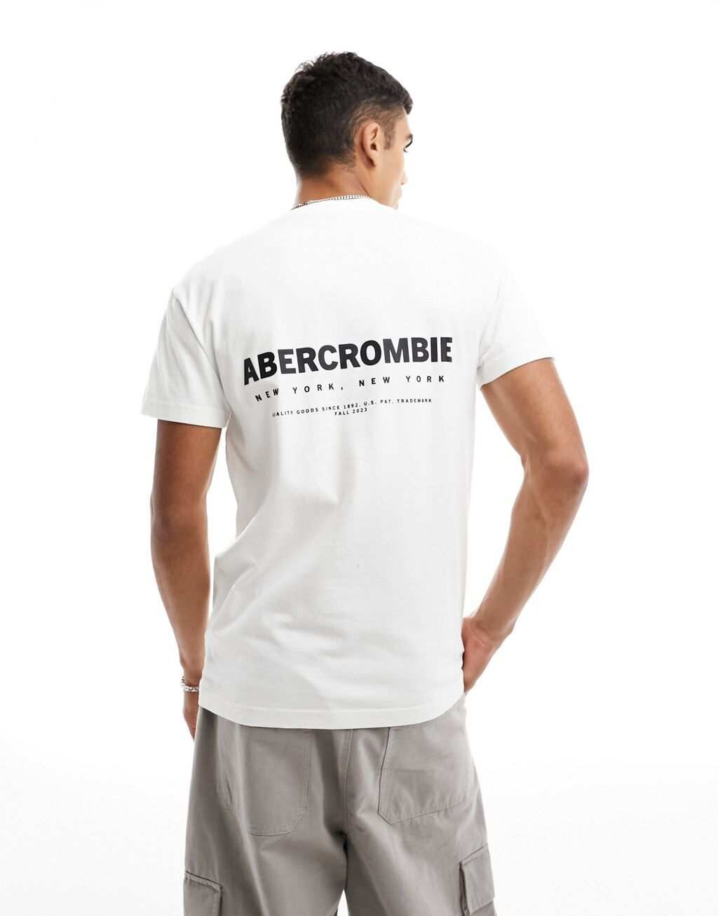 

Белая футболка оверсайз с логотипом спереди и сзади Abercrombie & Fitch, Белый