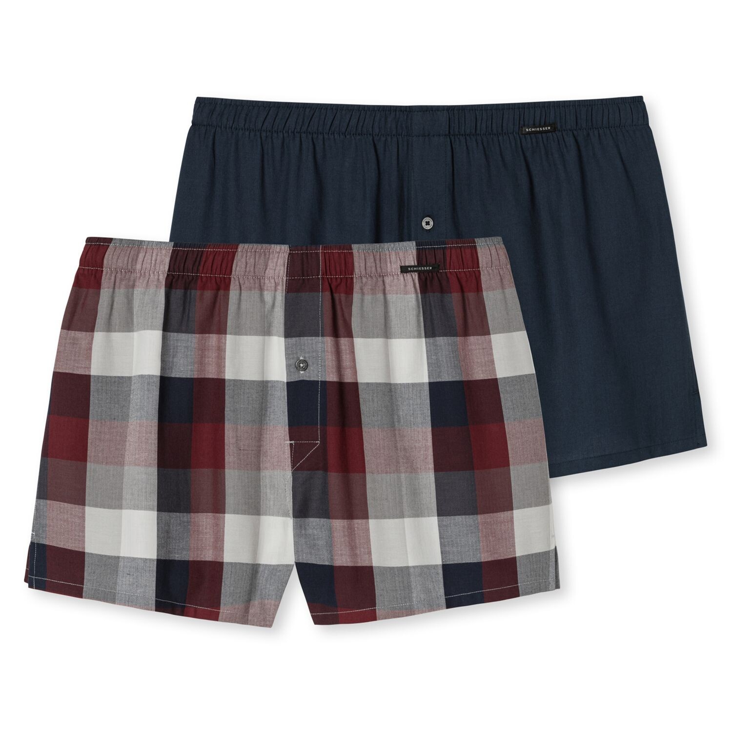

Боксеры Schiesser Webboxershorts 2 шт, цвет Navy-Rot Kariert