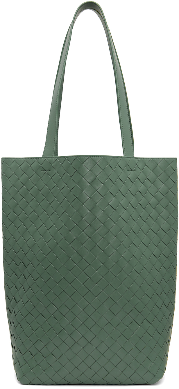 Зеленая маленькая сумка-тоут Intrecciato Bottega Veneta