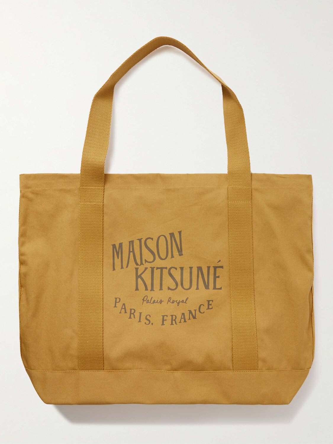 

Сумка-тоут Palais Royal с логотипом из хлопка и парусины MAISON KITSUNÉ, тан