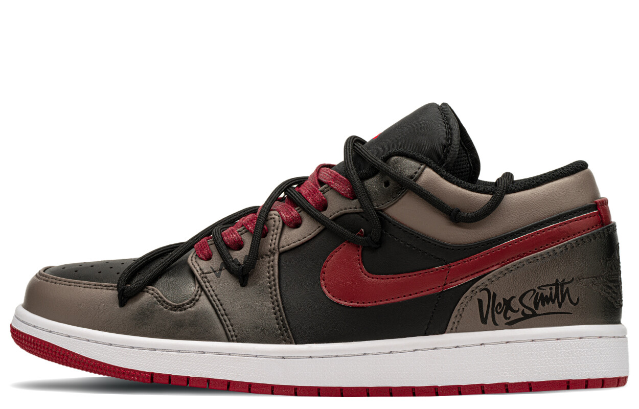 

Кроссовки Air Jordan 1 Vintage Basketball Shoes Men Low-top Black/Red, черный/красный