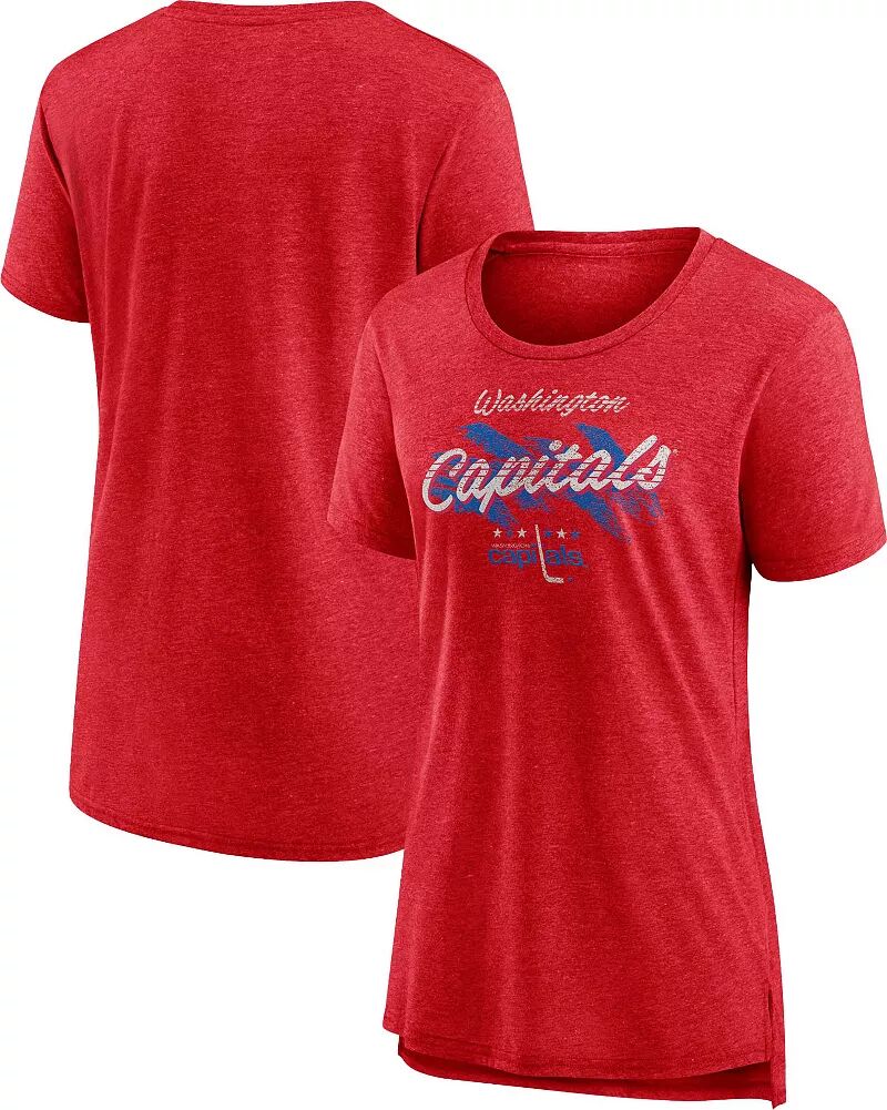 цена Женская винтажная красная футболка НХЛ Washington Capitals Tri-Blend
