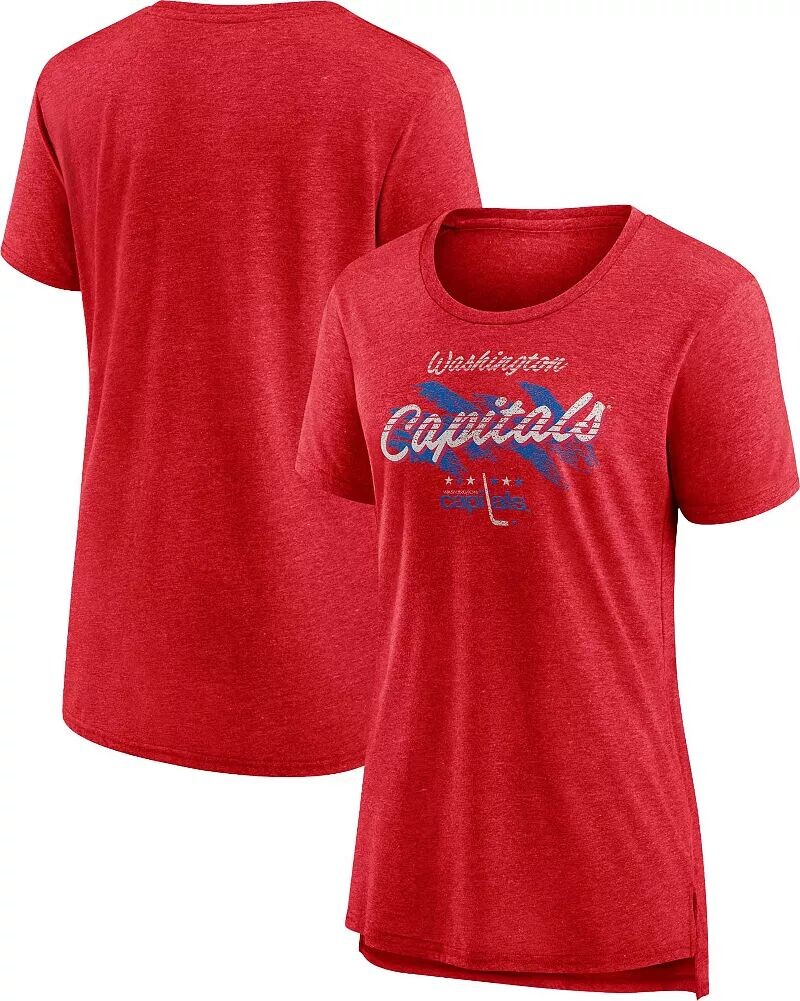 

Женская винтажная красная футболка НХЛ Washington Capitals Tri-Blend