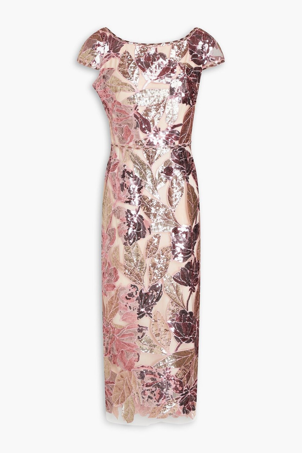 

Украшенное платье миди из тюля MARCHESA NOTTE, розовый
