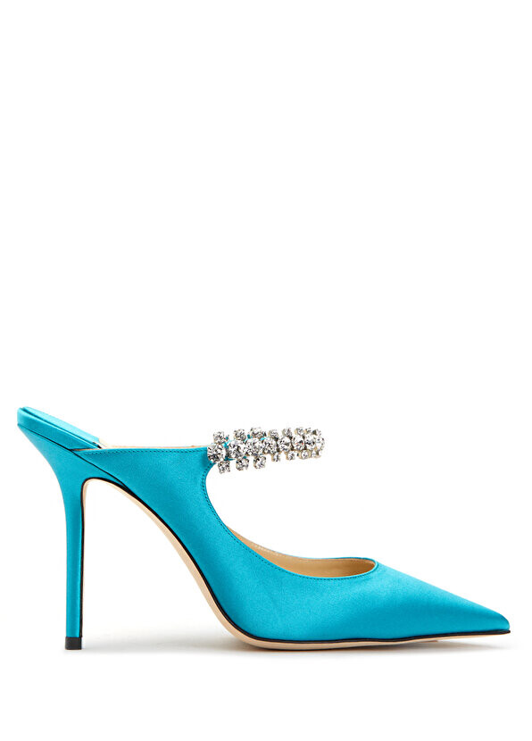 

Бирюзовые женские кожаные тапочки bing Jimmy Choo
