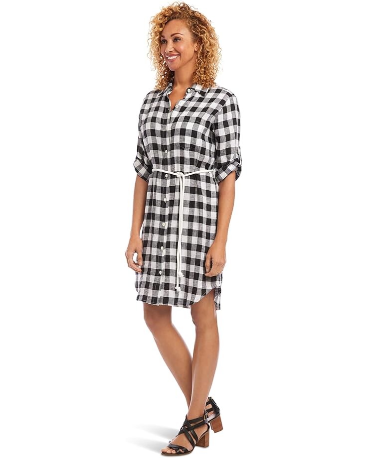 Платье Karen Kane Check Shirtdress, черный/белый блестящее платье футляр karen kane черный