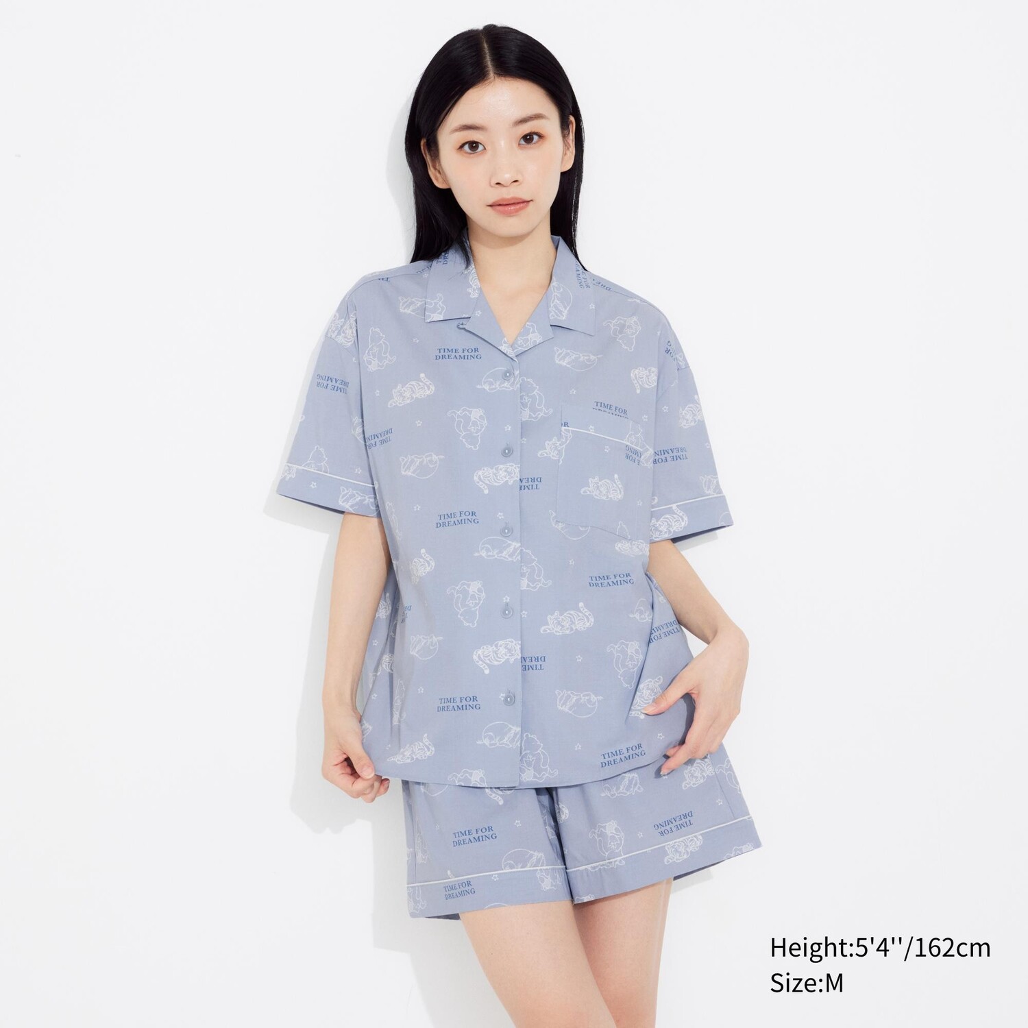 

Пижама UNIQLO Winnie the Pooh Collection мягкая эластичная с короткими рукавами, светло-синий