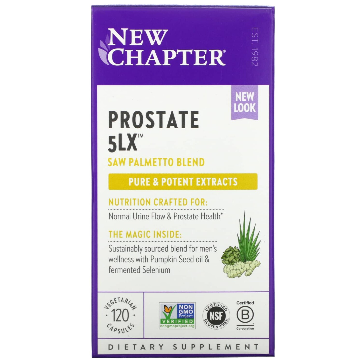 

Prostate 5LX, 120 вегетарианских капсул, New Chapter