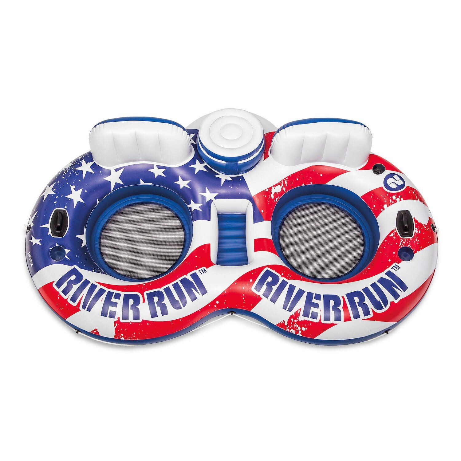 

Плавучий поплавок Intex American Flag на 2 человека с трубкой River Run на 1 человека, синий (2 шт.) Intex