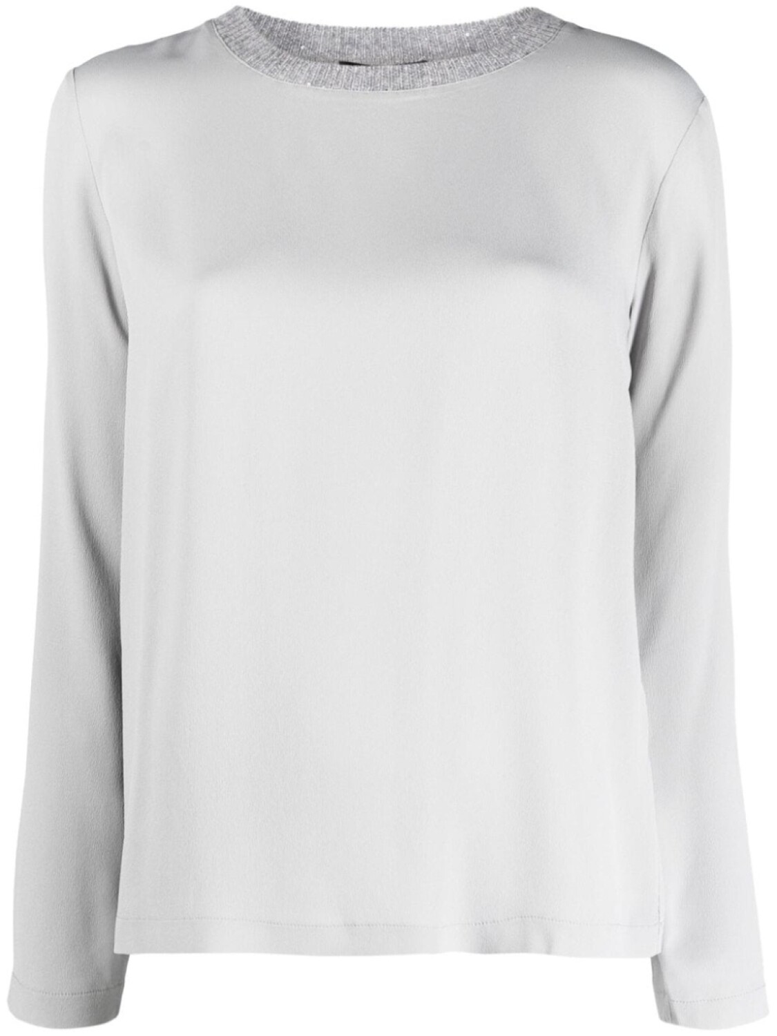 

Fabiana Filippi crew-neck long-sleeve T-shirt, серый
