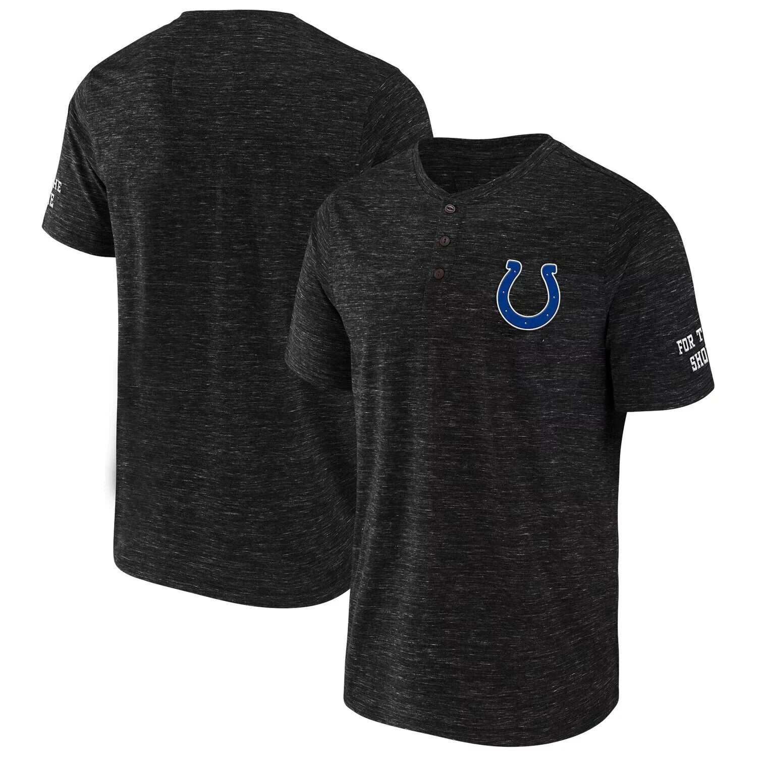 

Мужская черная футболка Henley Indianapolis Colts Slub из коллекции Fanatics NFL x Darius Rucker
