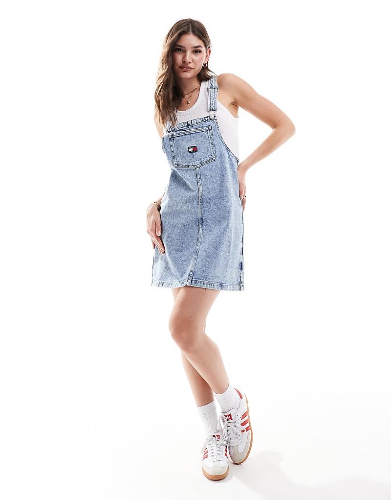 

Tommy Jeans – Голубое джинсовое мини-платье на молнии
