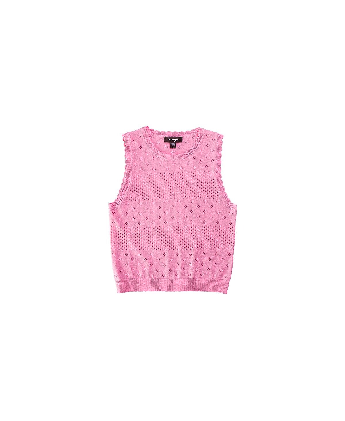 

Детский свитер Cathy Peony из тонкой пряжи с люверсами и майкой IMOGA Collection