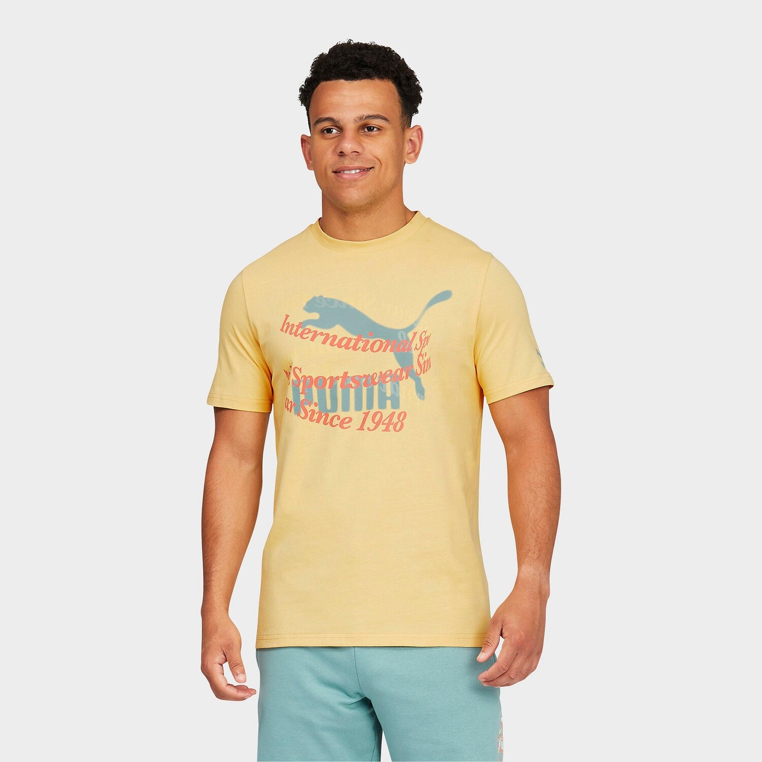 

Мужская футболка с графическим логотипом Puma Sportswear International, желтый