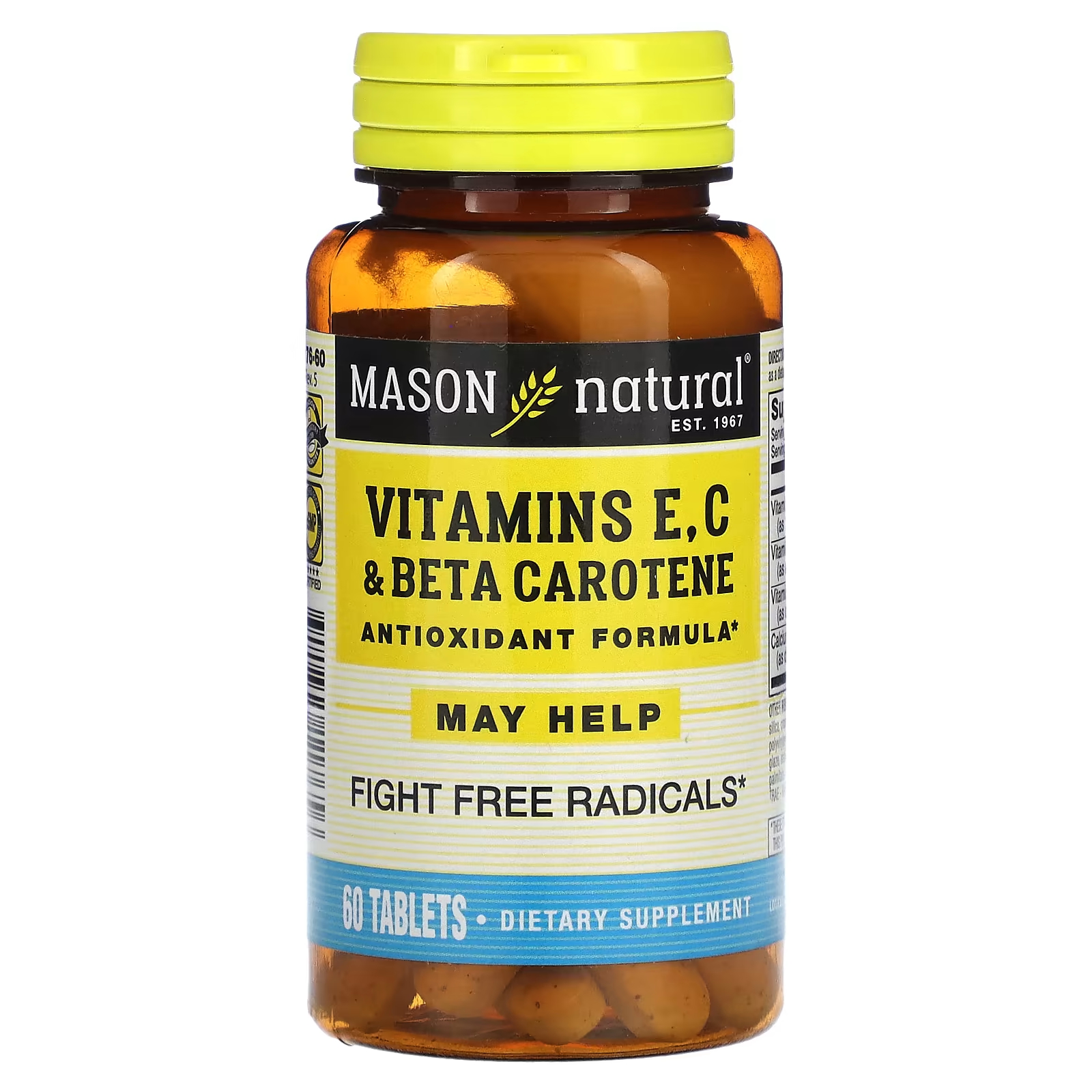 Витамины Е С Mason Natural и бета-каротин, 60 таблеток