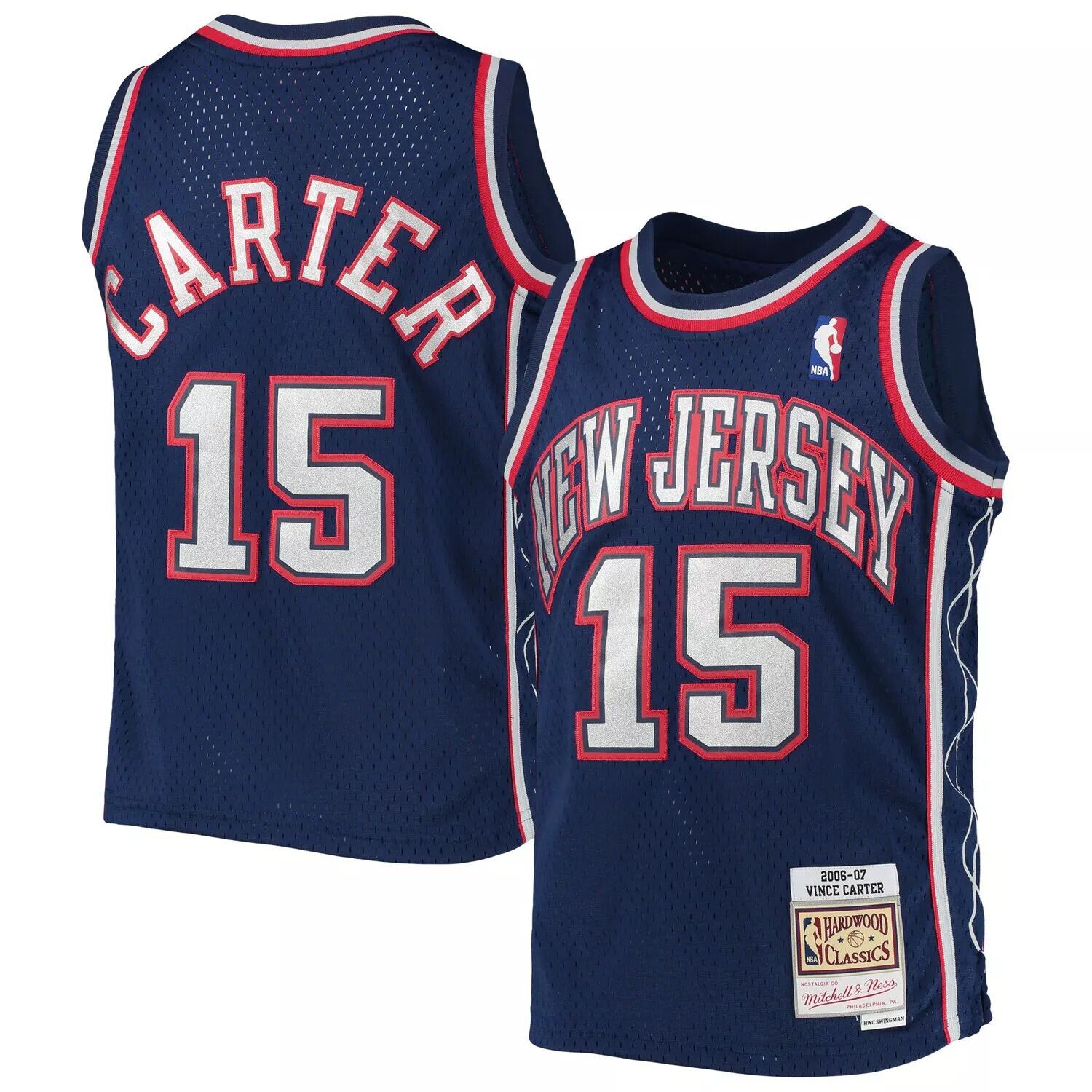 

Молодежная майка Mitchell & Ness Vince Carter Navy New Jersey Nets 2006-07 Hardwood Classics Swingman Jersey Unbranded