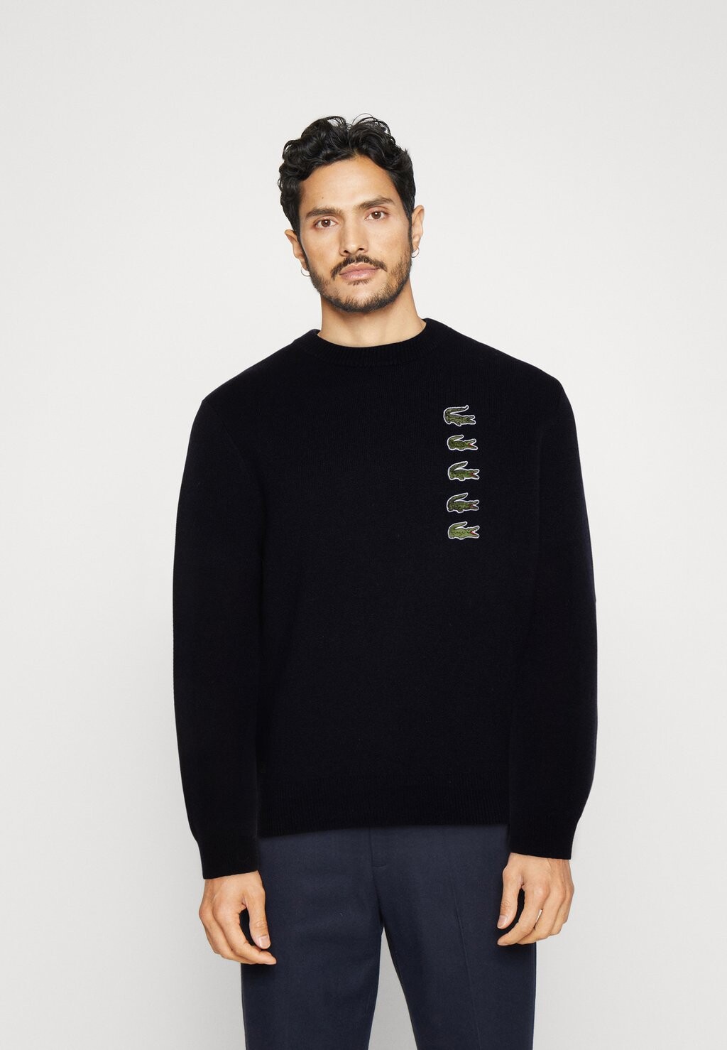 

Вязаный свитер Lacoste, темно-синий
