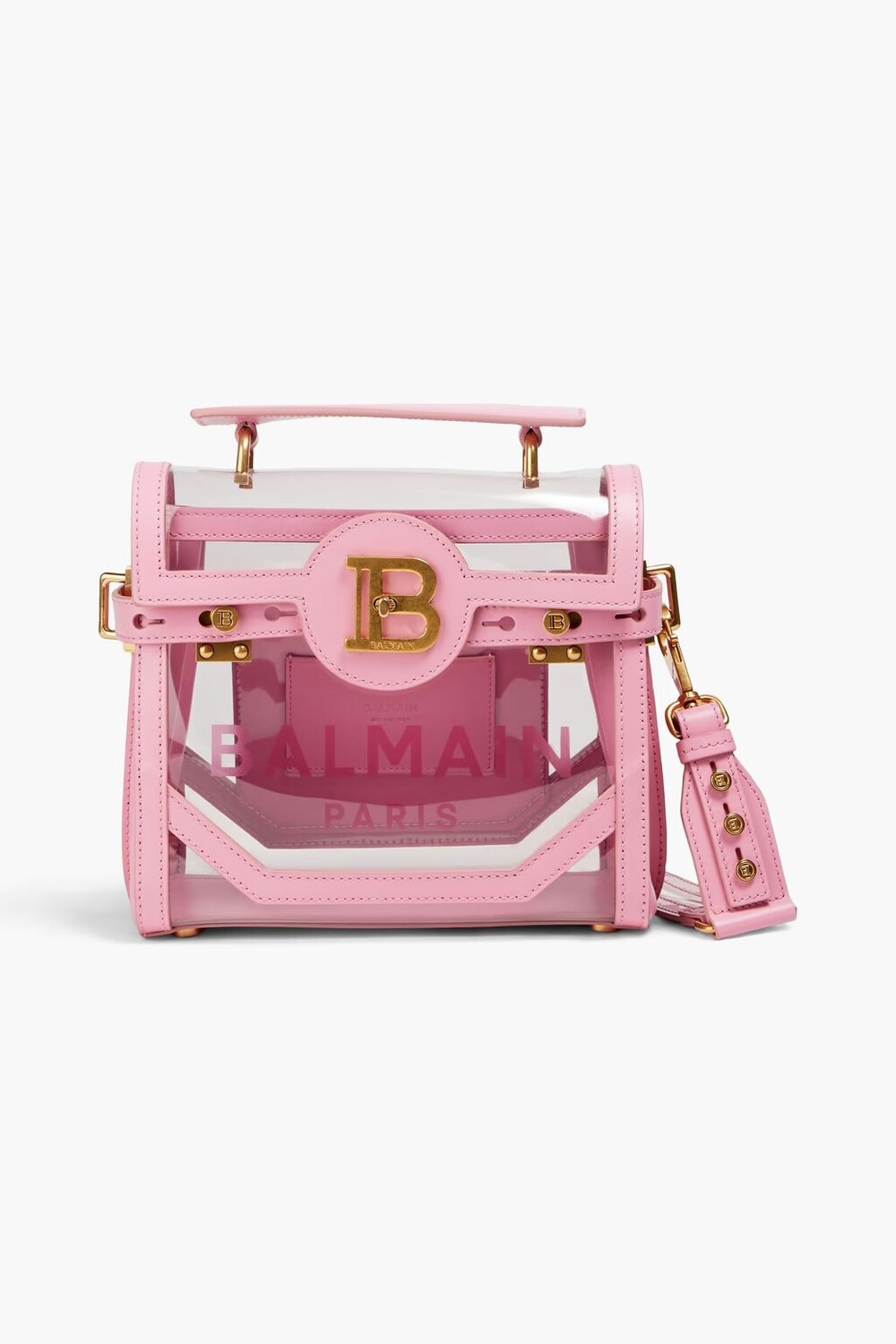 

Сумка на плечо B-Buzz 23 из ПВХ и кожи Balmain, розовый