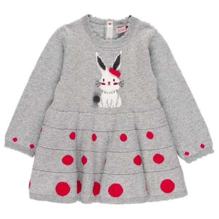 

Короткое платье Boboli Knitwear Polka Dot, серый