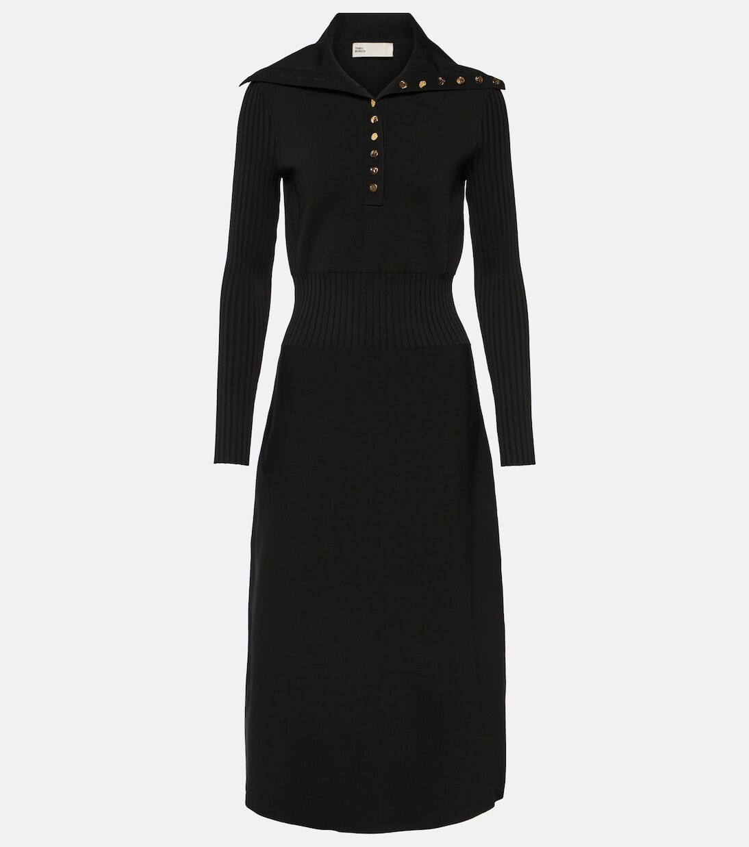 

Платье-свитер поло Tory Burch, черный