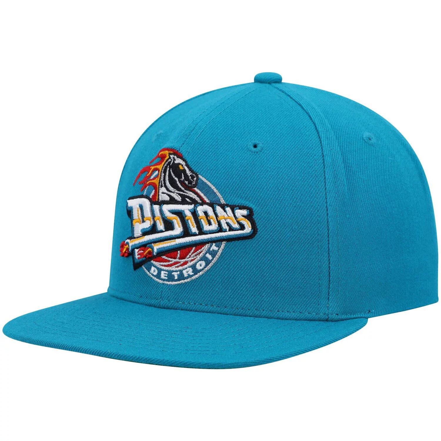 

Мужская темно-бирюзовая кепка Mitchell & Ness Detroit Pistons Hardwood Classics Team Ground 2.0 Snapback