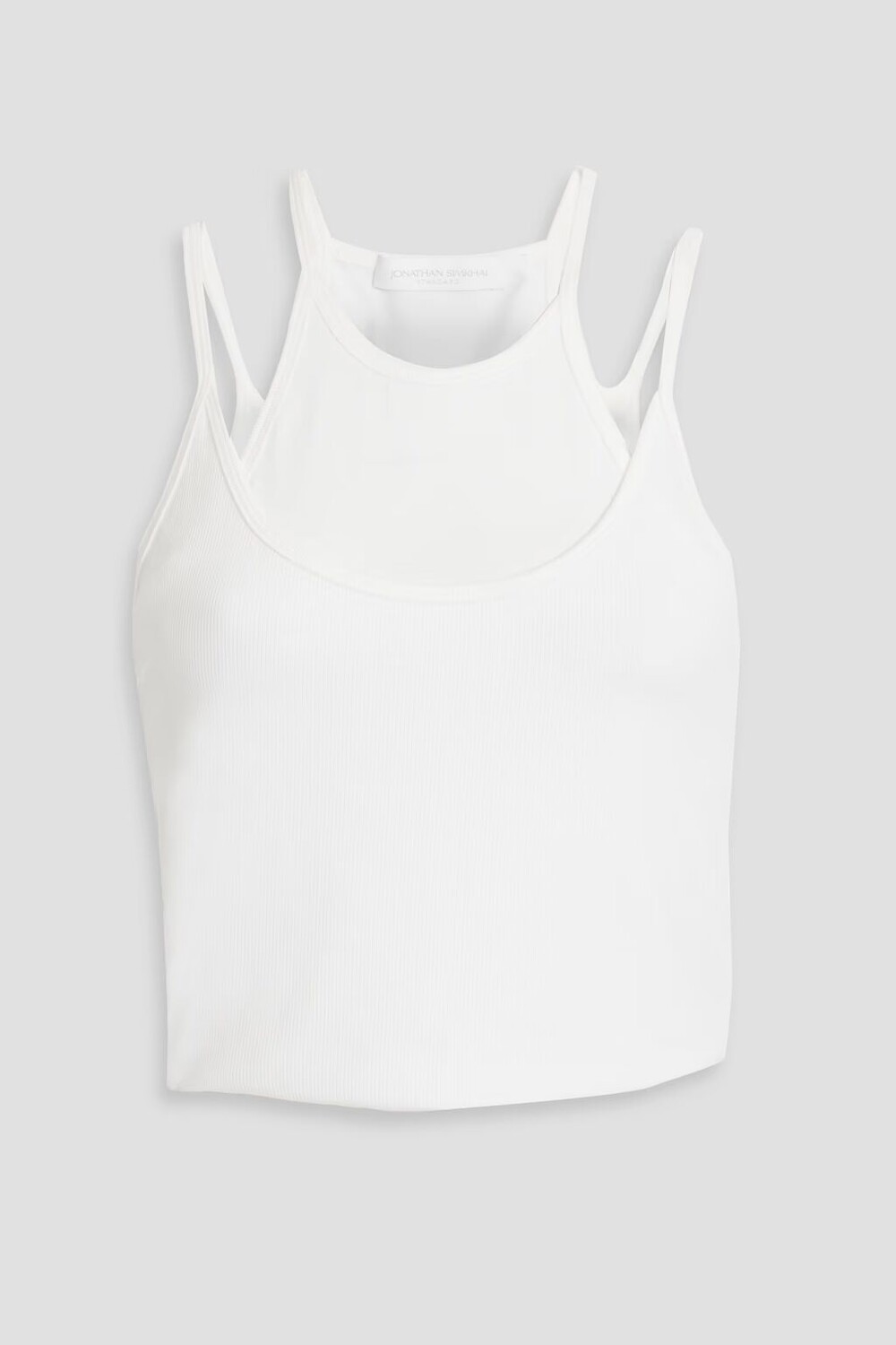 

Укороченная майка Izzy в рубчик из эластичного джерси TENCEL Simkhai, белый