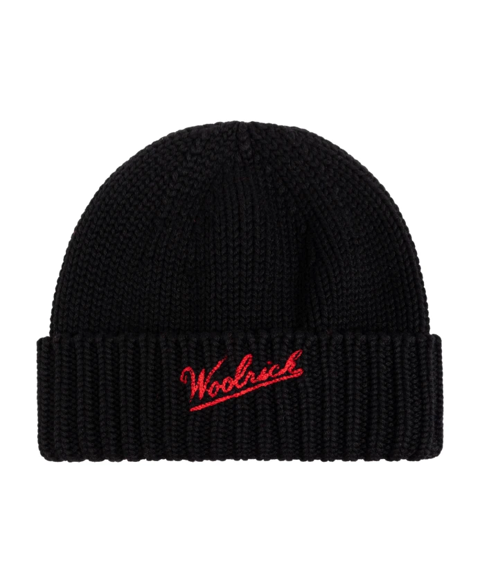 

Шерстяная шапка с логотипом Woolrich, черный