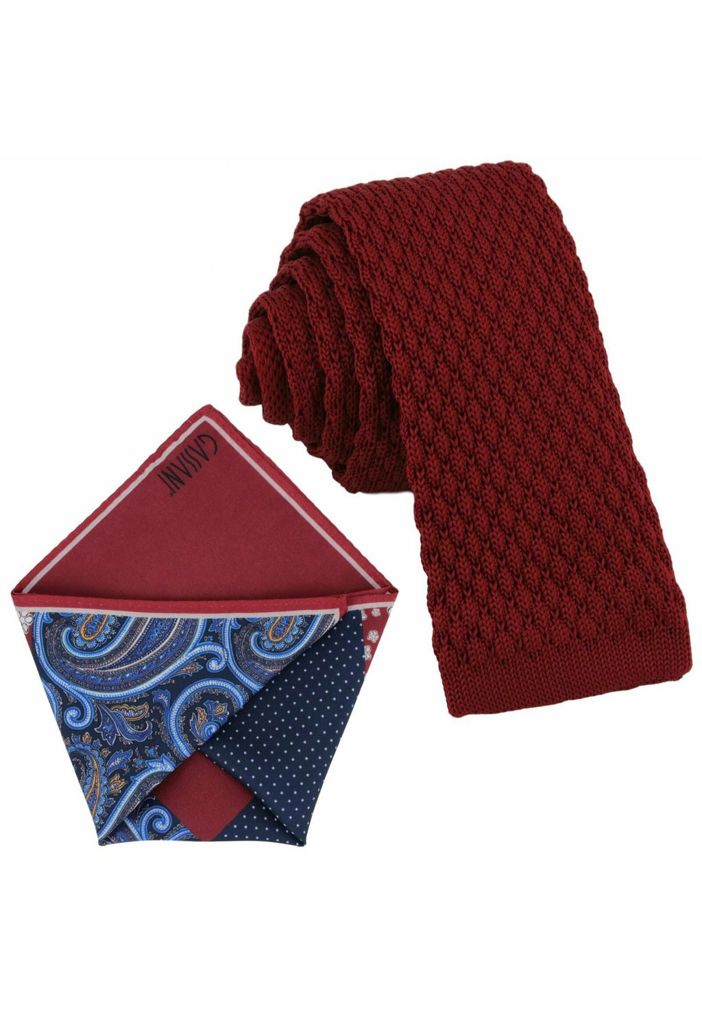 цена Нагрудный платок CRAVATTA MAGLIA & ARTEQUATTRO SET Gassani, цвет bordeaux rot | stahl blau royalblau paisley & punkte