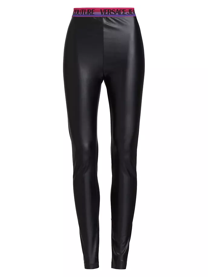 

Леггинсы с логотипом на талии Versace Jeans Couture, черный