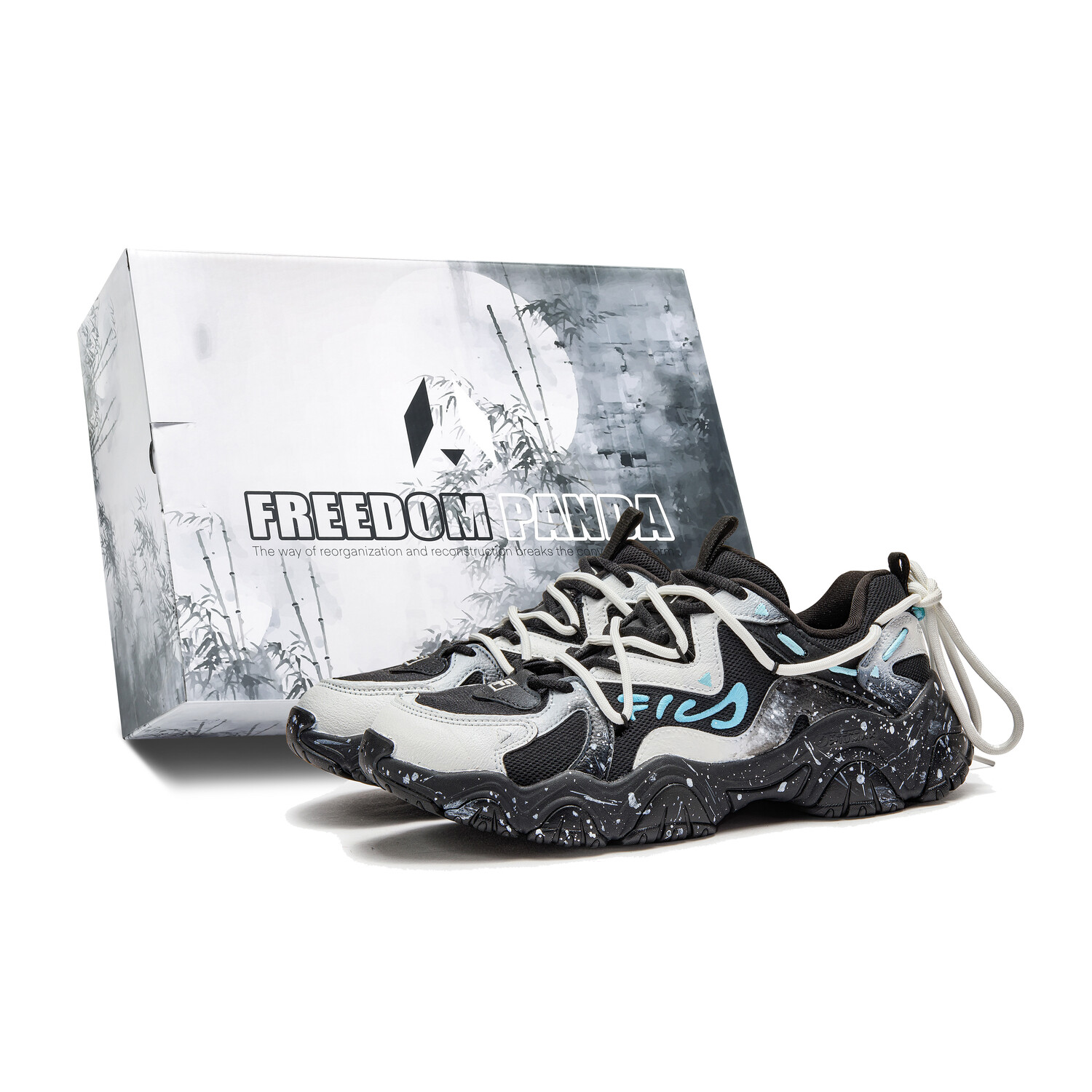 

Кроссовки FILA FUSION Flash Chunky Sneakers Men Low-top Black/grey, черный/серый