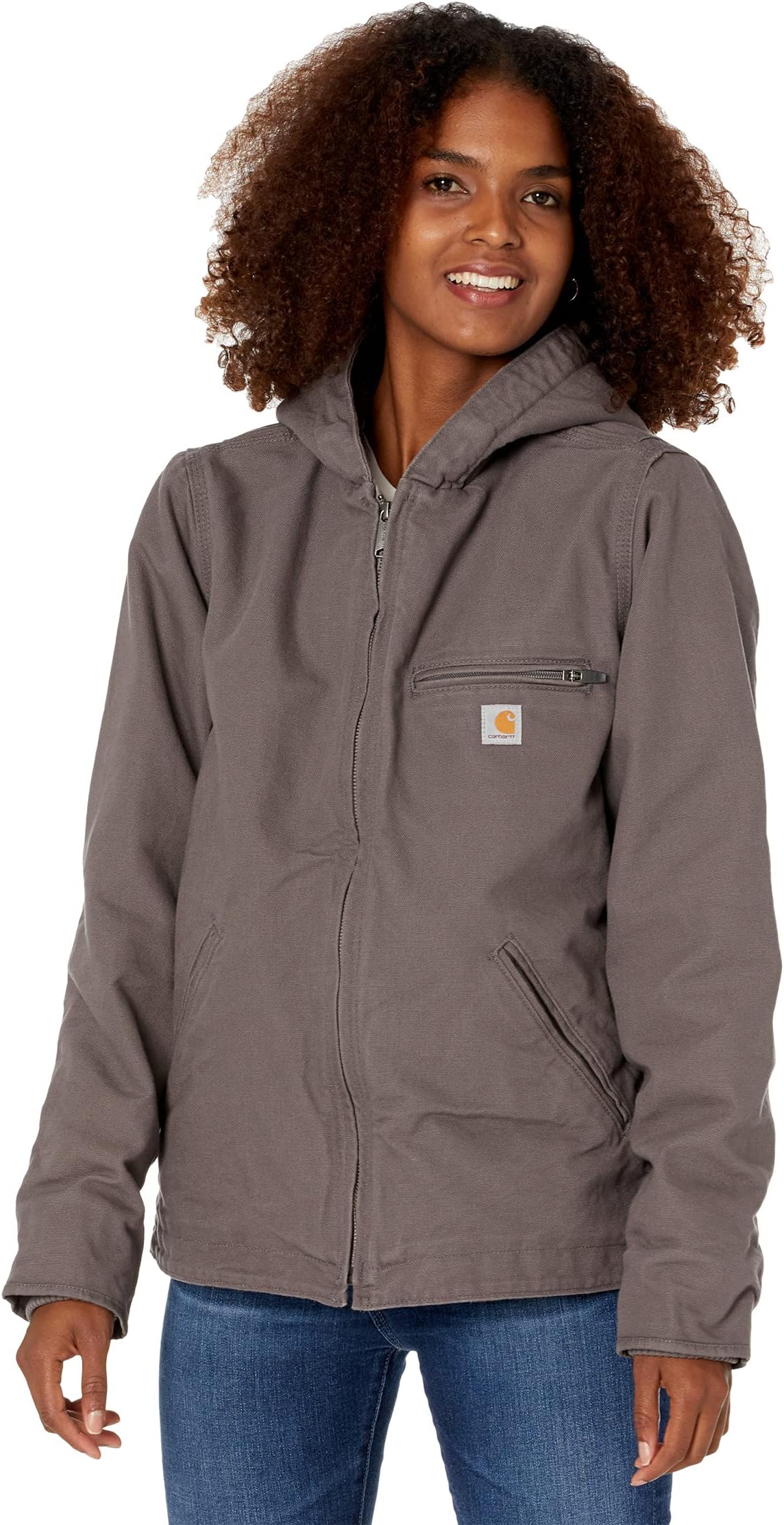 Куртка OJ141 Sherpa Lined Hooded Jacket Carhartt, цвет Taupe Gray