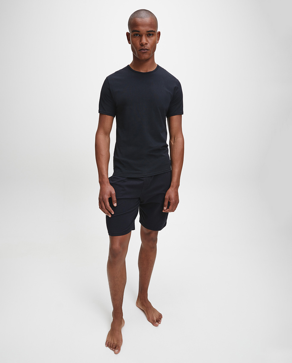 Набор из двух черных мужских пижам с короткими рукавами Calvin Klein Calvin Klein, черный комплект из двух футболок из эластичного хлопка стандартного кроя с круглым вырезом falke белый