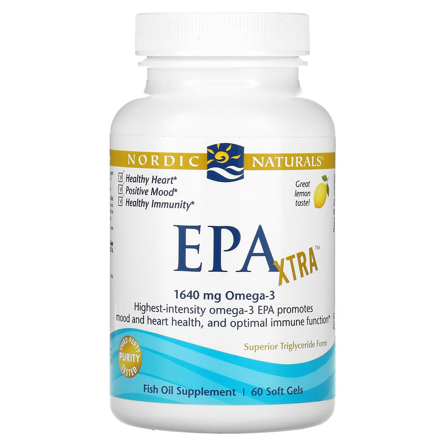 

ЭПК Экстра, лимон, 820 мг, 60 гелевых капсул, Nordic Naturals