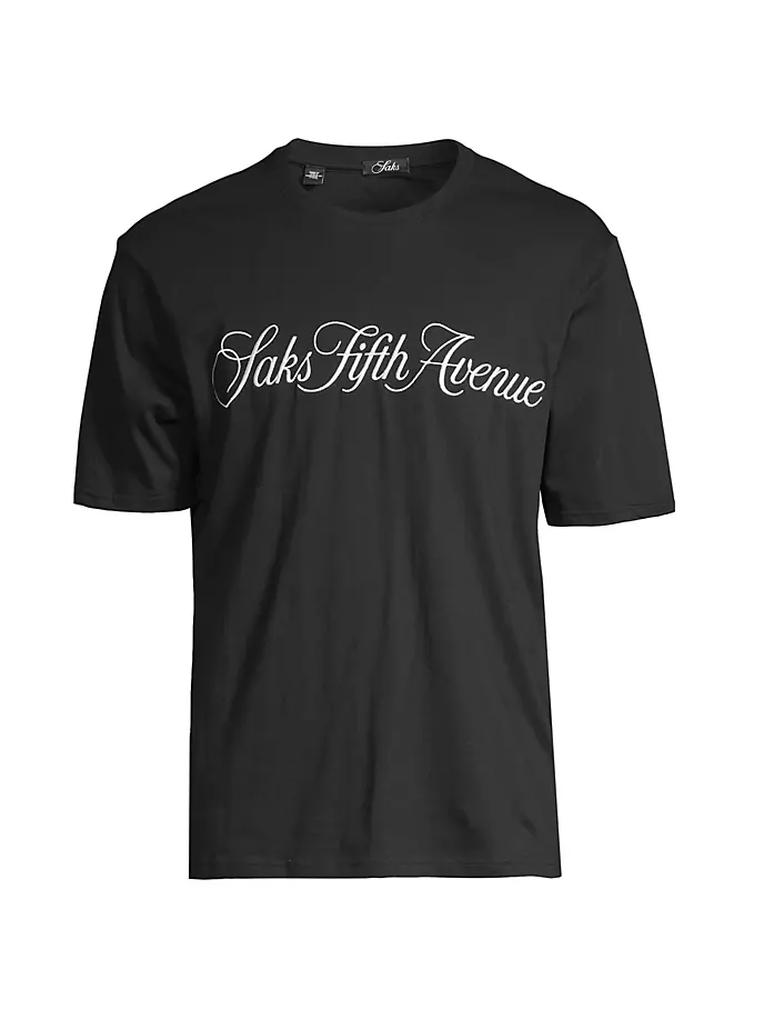 

COLLECTION Футболка с круглым вырезом и вышитым логотипом Saks Fifth Avenue, цвет moonless night