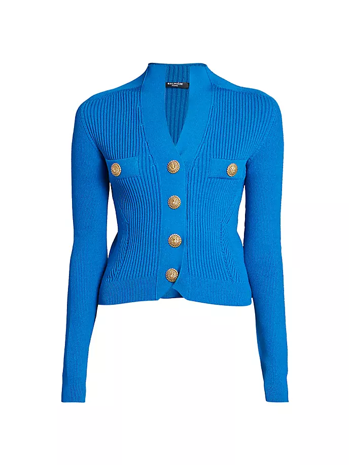 

Кардиган рельефной вязки Balmain, цвет cobalt