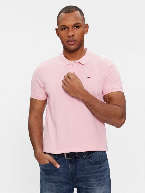 Рубашка-поло узкого кроя Tommy Jeans, розовый