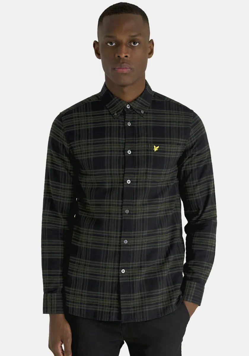 

Рубашка Lyle & Scott с длинными рукавами и вышитым логотипом, цвет Mountain Moss
