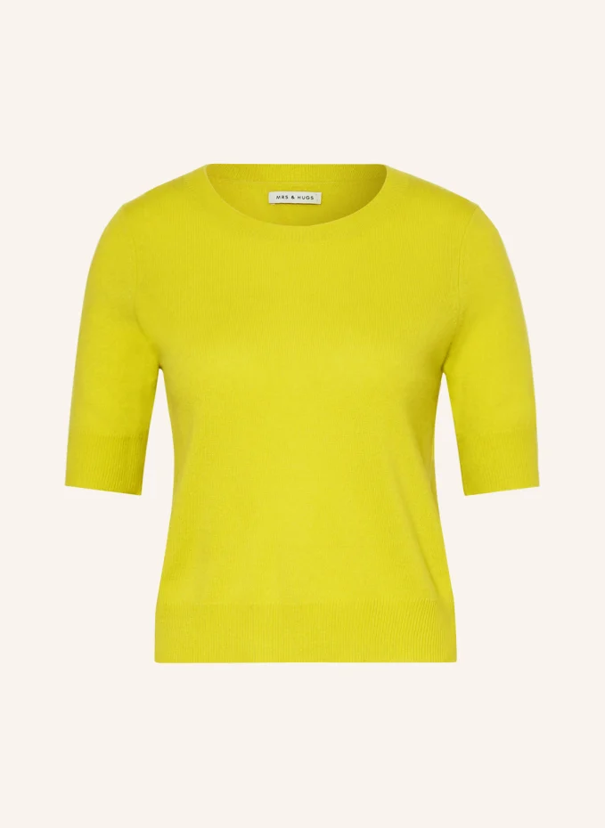 кашемировая трикотажная рубашка салатовый s Трикотажная кашемировая рубашка Mrs & Hugs, желтый