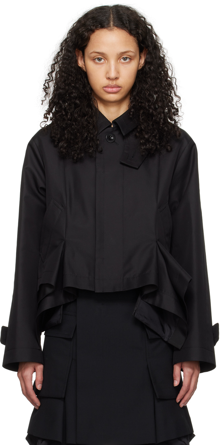 Черная куртка с раздвинутым воротником Sacai, цвет Black