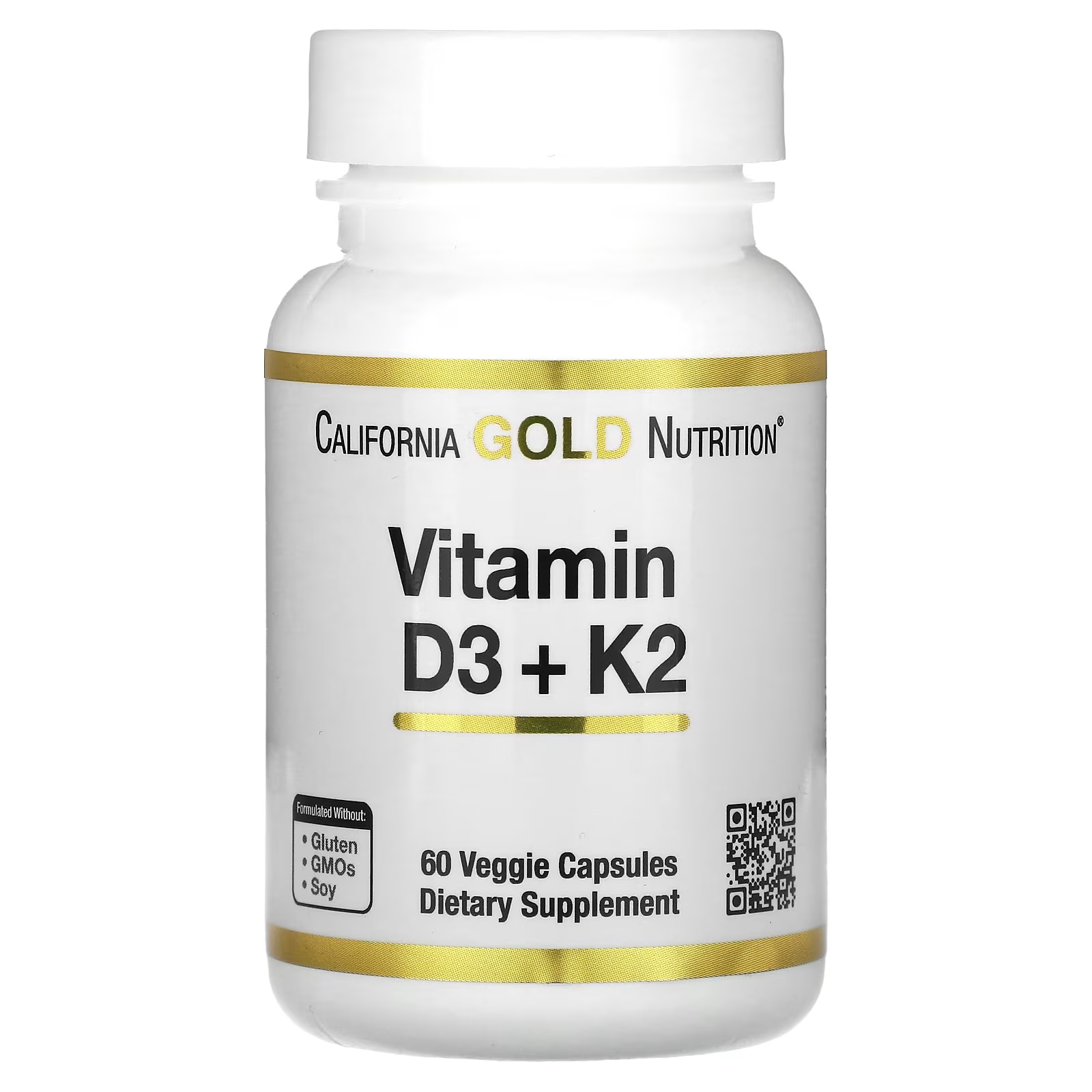 цена California Gold Nutrition Витамин D3 + K2 60 растительных капсул